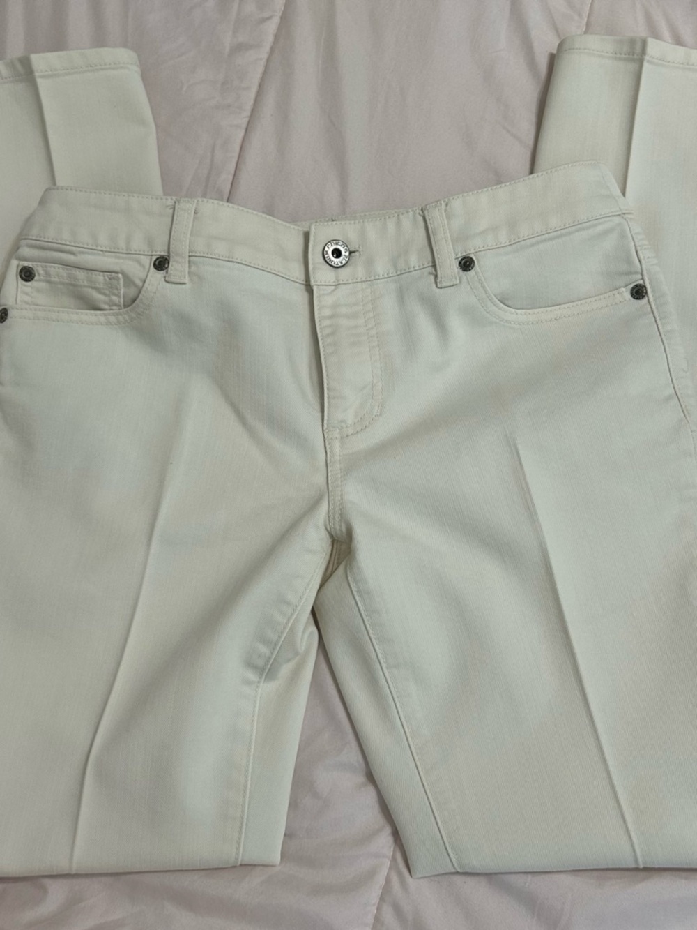 Chico's Cream Platinum Denim Jeans